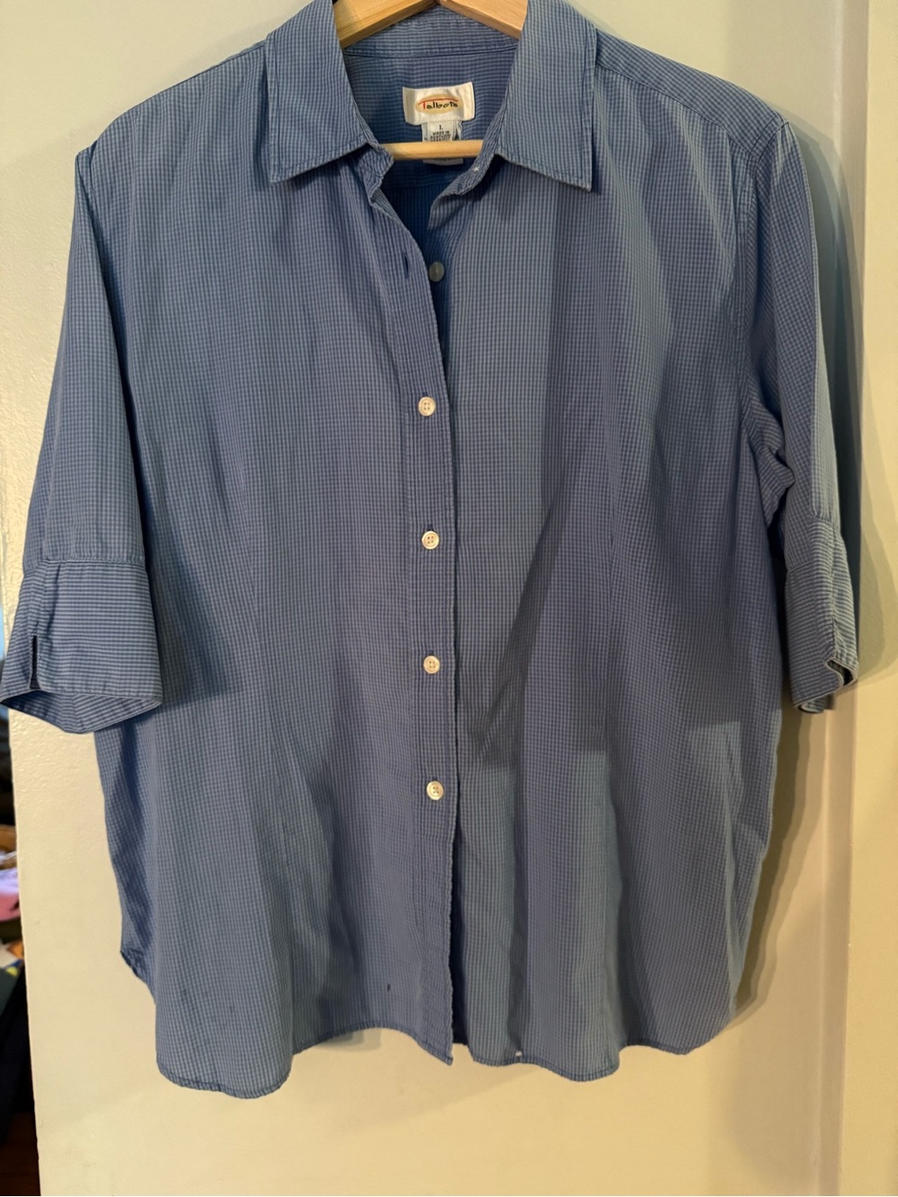 Talbots Light Blue Button-Down Short Sleeve Shirt
